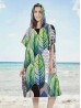Ladies Fashion Print Beach Towel Robe  W/ Hood